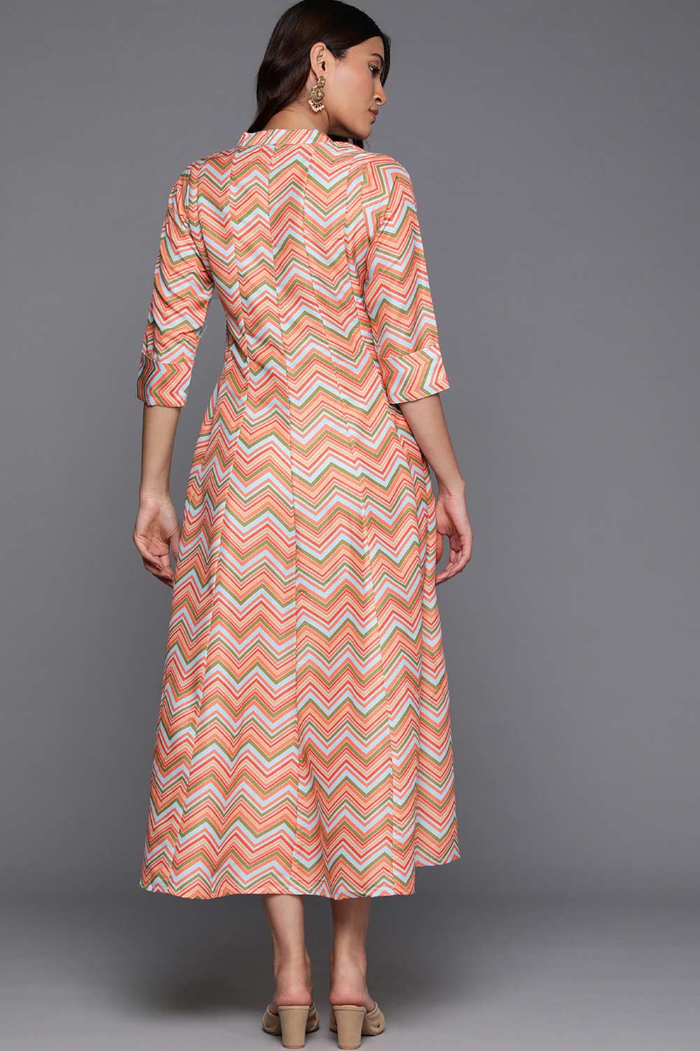 Multi Polyester Printed Dress