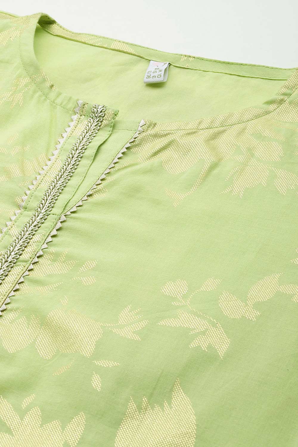 Green Pure Cotton Printed Kurta Set