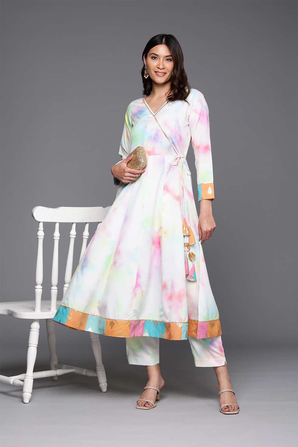 Multi Poly Crepe Printed Kurta Set