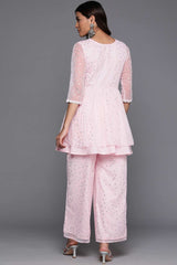 Pink Polyester Printed Co-Ord Set