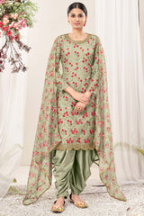 Light Green Net Embroidery Salwar Suit