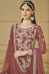 Gajri Faux Georgette Embroidery Sharara Suit