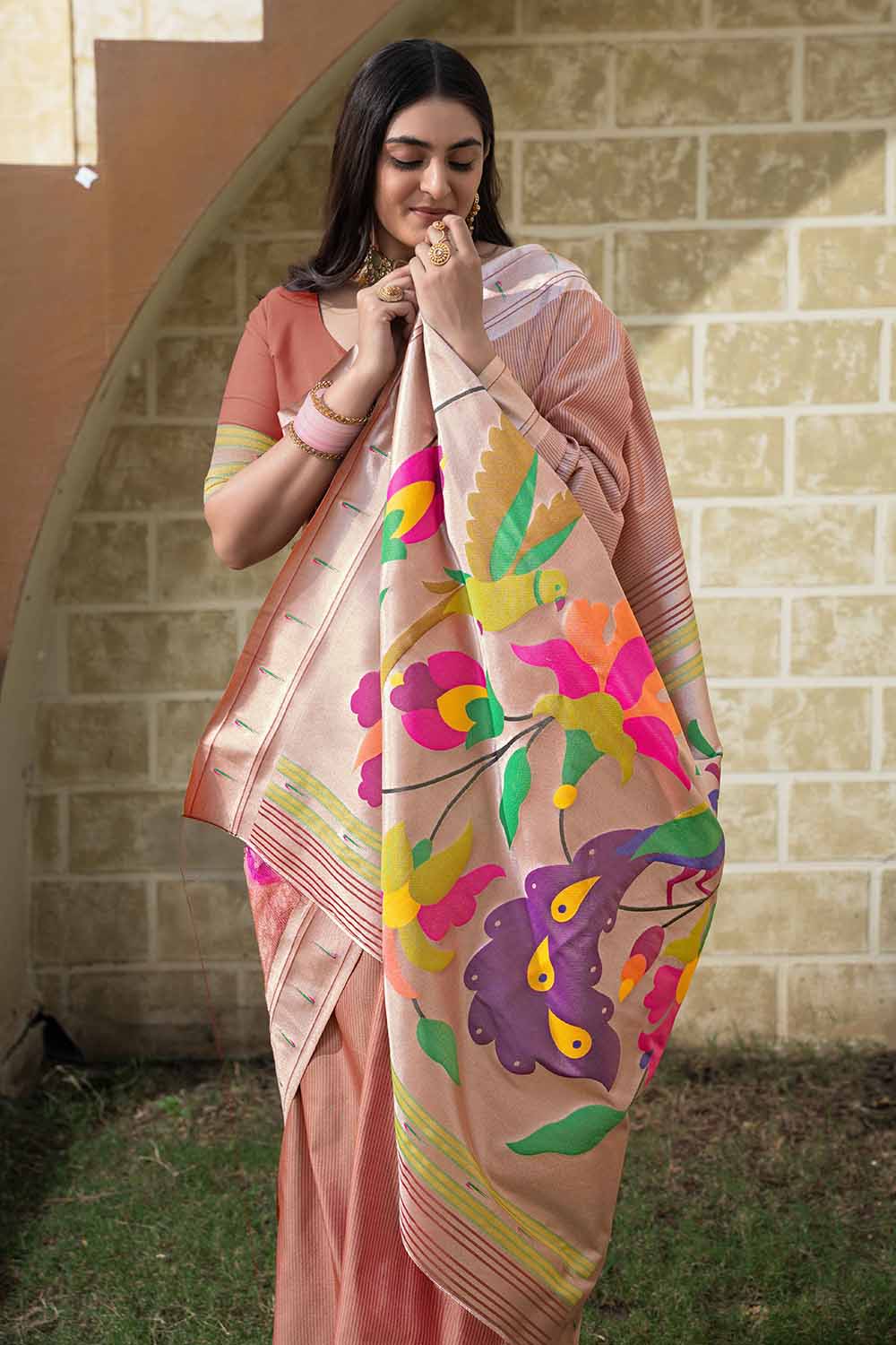 Multi-Color Woven Silk Blend Saree