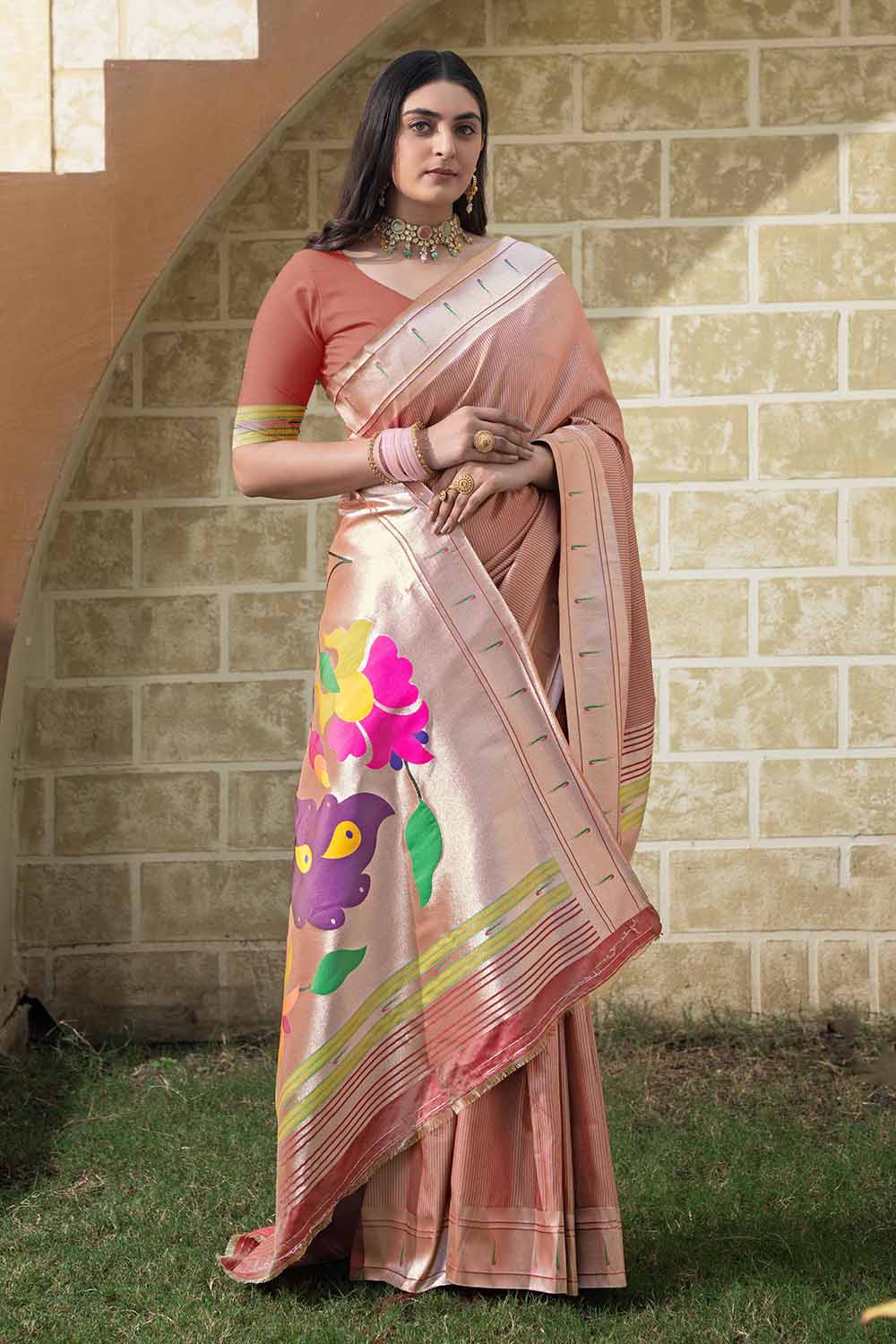 Multi-Color Woven Silk Blend Saree