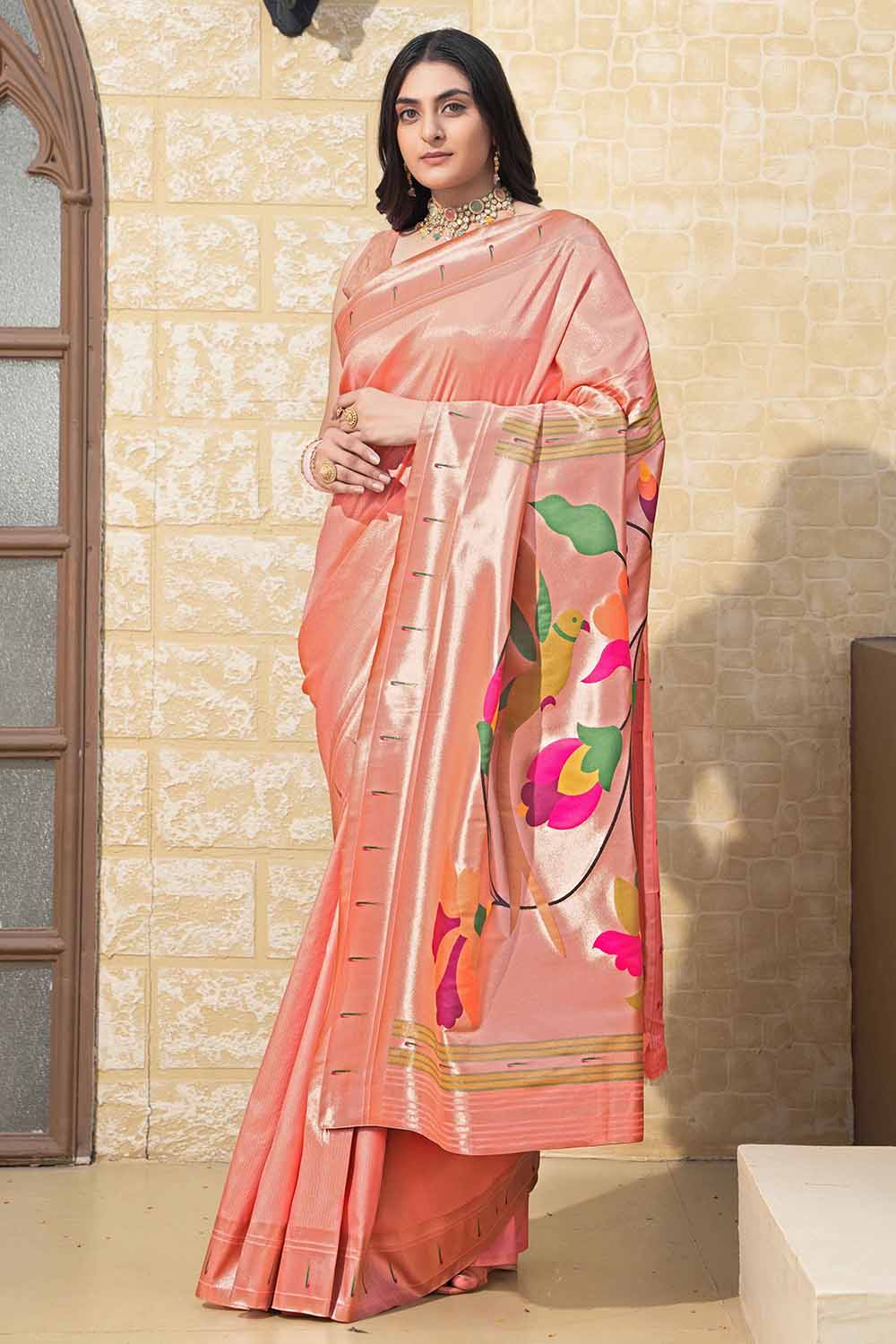 Multi-Color Woven Silk Blend Saree