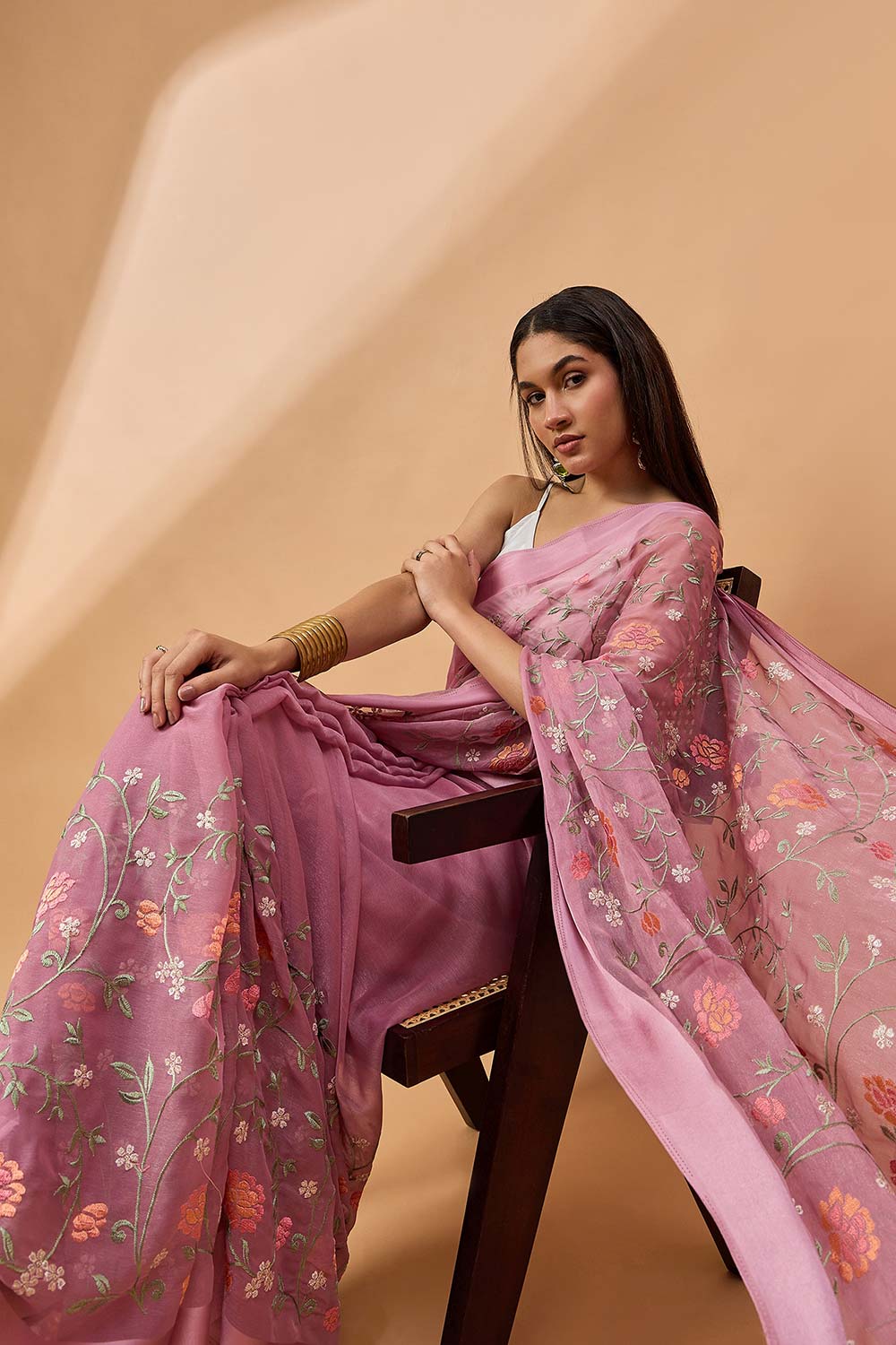 Purple Tissue Woven Saree