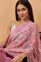 Purple Tissue Woven Saree