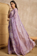 Purple Tissue Woven Saree