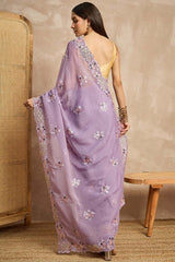 Purple Tissue Woven Saree