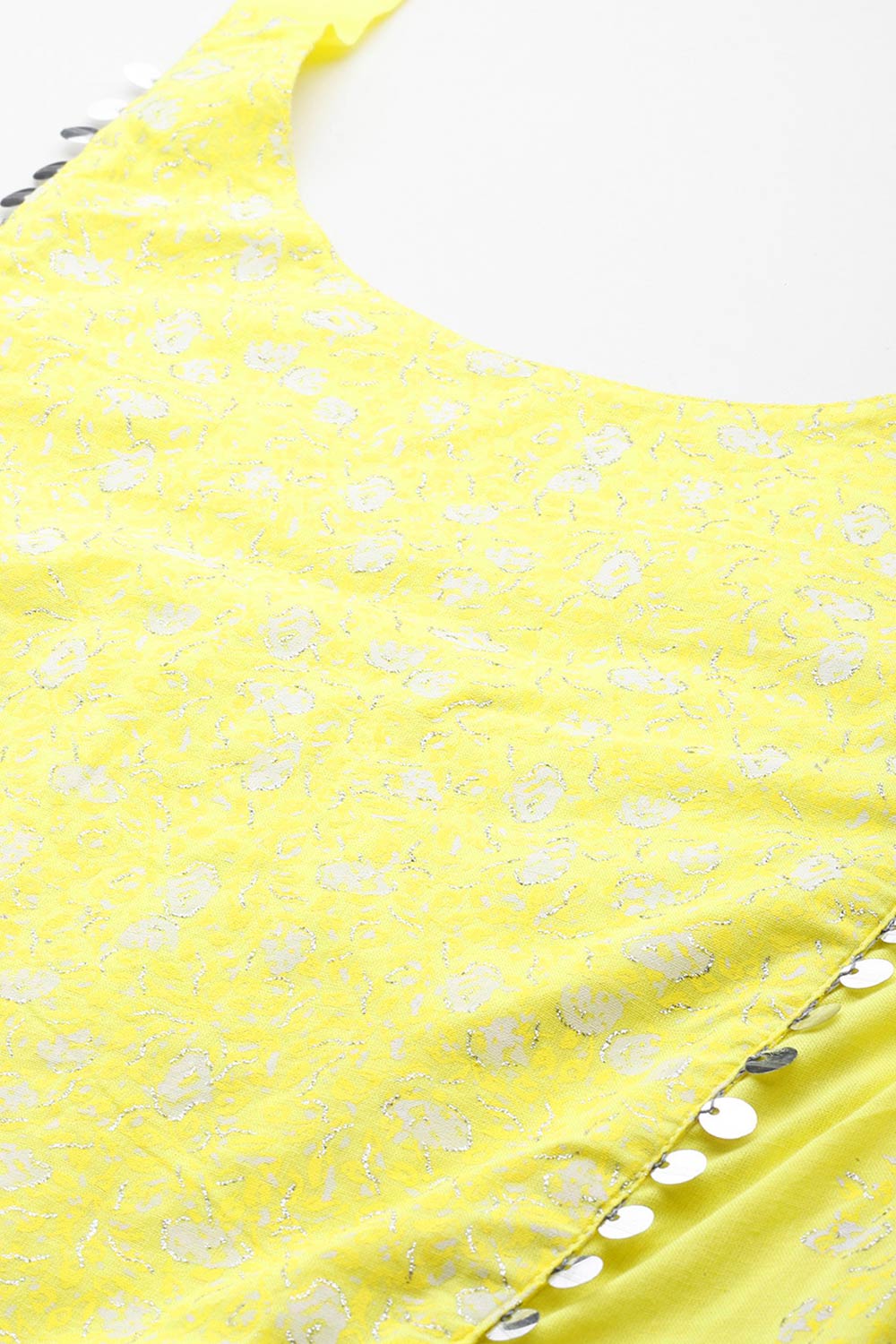 Yellow Cotton Printed Straight Halter Neck Dresses