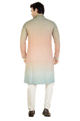 Men's Green Rayon Cotton Kurta Pyjama Set