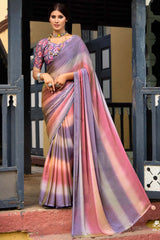 Multi-Color Printed Chiffon Saree