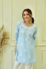 Bela chikankari Co-ord set in Blue