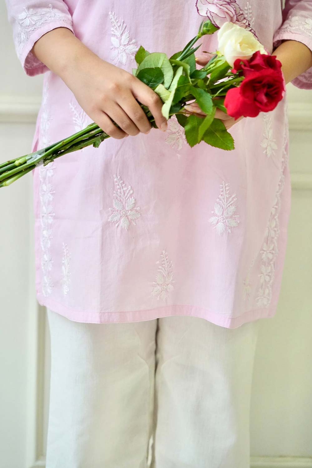 Bela chikankari Co-ord set in Pink