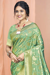 Green Silk Weaving Designer Saree