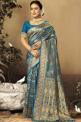 Rama Satin Silk Weaving Designer Saree