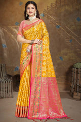 Yellow Silk Weaving Designer Saree