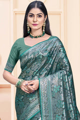 Rama Satin Silk Weaving Designer Saree