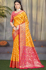 Yellow Silk Weaving Designer Saree