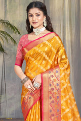 Yellow Silk Weaving Designer Saree