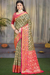 Grey Silk Weaving Designer Saree