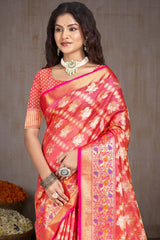 Pink Silk Weaving Designer Saree