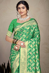 Green Silk Weaving Designer Saree