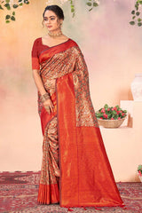 Red Kanjivaram Silk Woven Saree