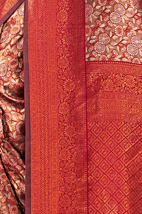 Red Kanjivaram Silk Woven Saree