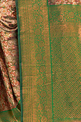 Brown Kanjivaram Silk Woven Saree