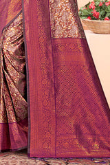 Brown Kanjivaram Silk Woven Saree