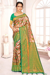 Brown Kanjivaram Silk Woven Saree