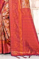 Brown Kanjivaram Silk Woven Saree