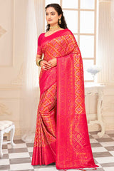 Pink Kanjivaram Silk Woven Saree