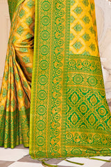 Yellow  Kanjivaram Silk Woven Saree