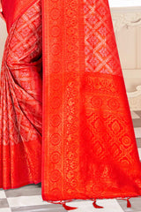 Red Kanjivaram Silk Woven Saree