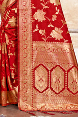 Red Silk Woven Saree