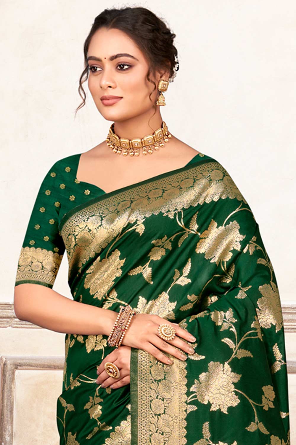 Green Silk Woven Saree