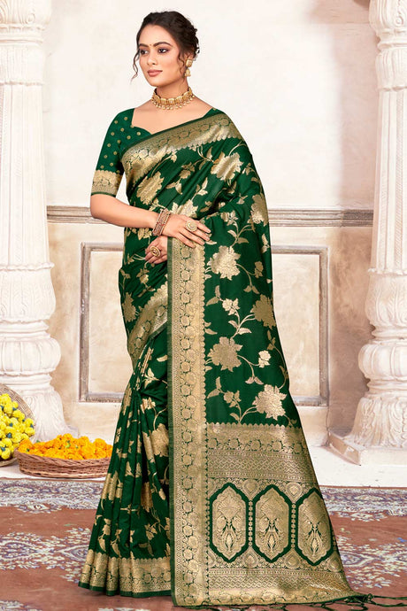 Green Silk Woven Saree