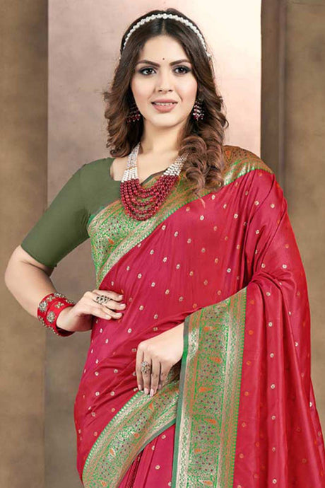 Red Silk Woven Saree