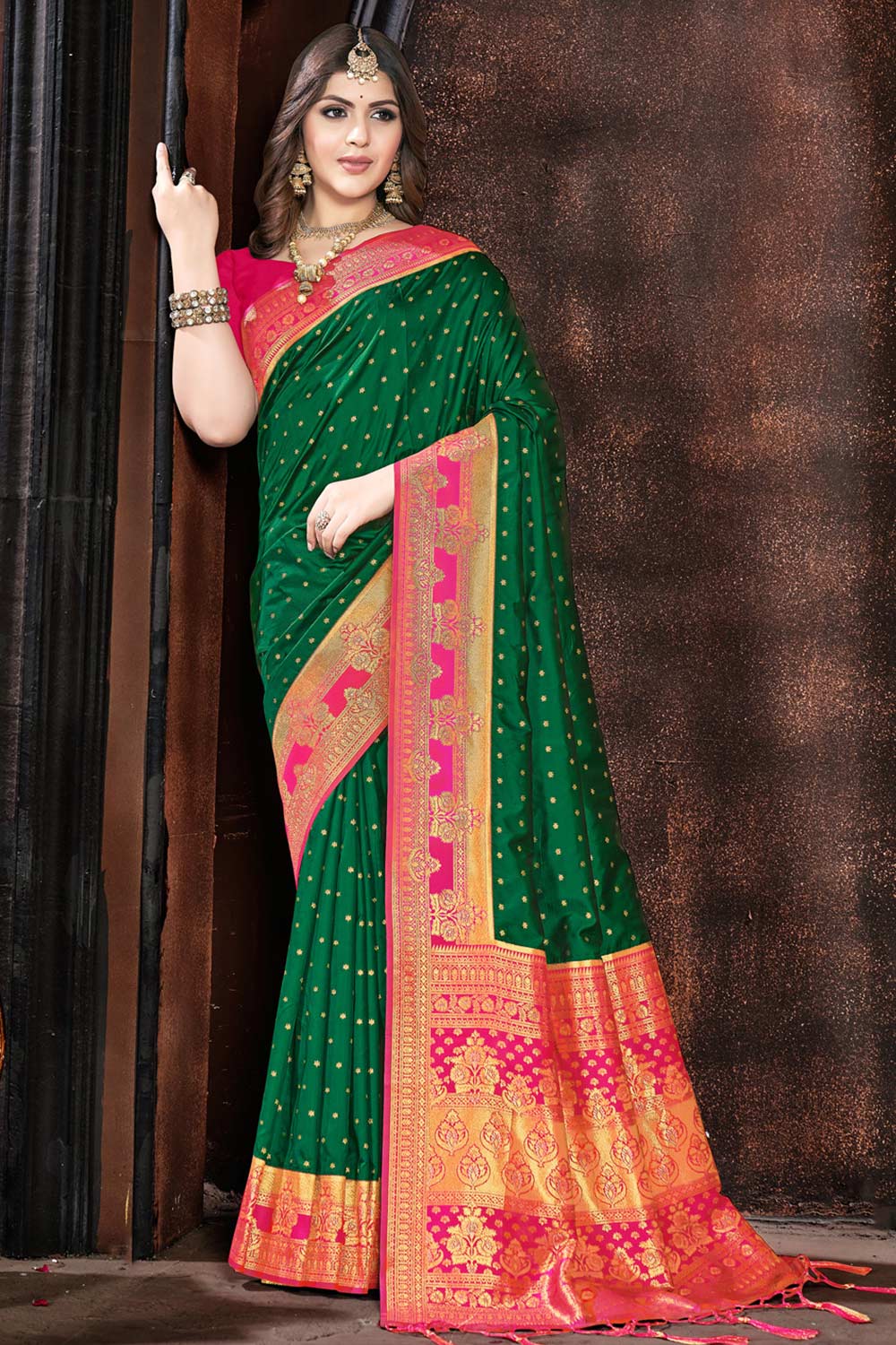 Green Silk Woven Saree