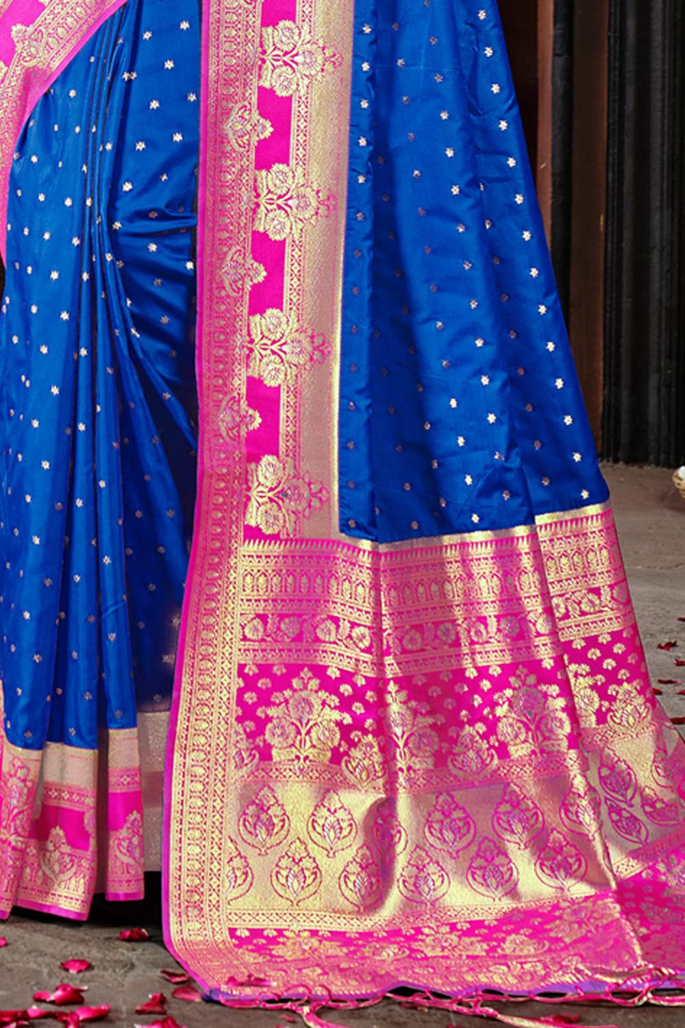 Blue Silk Woven Saree