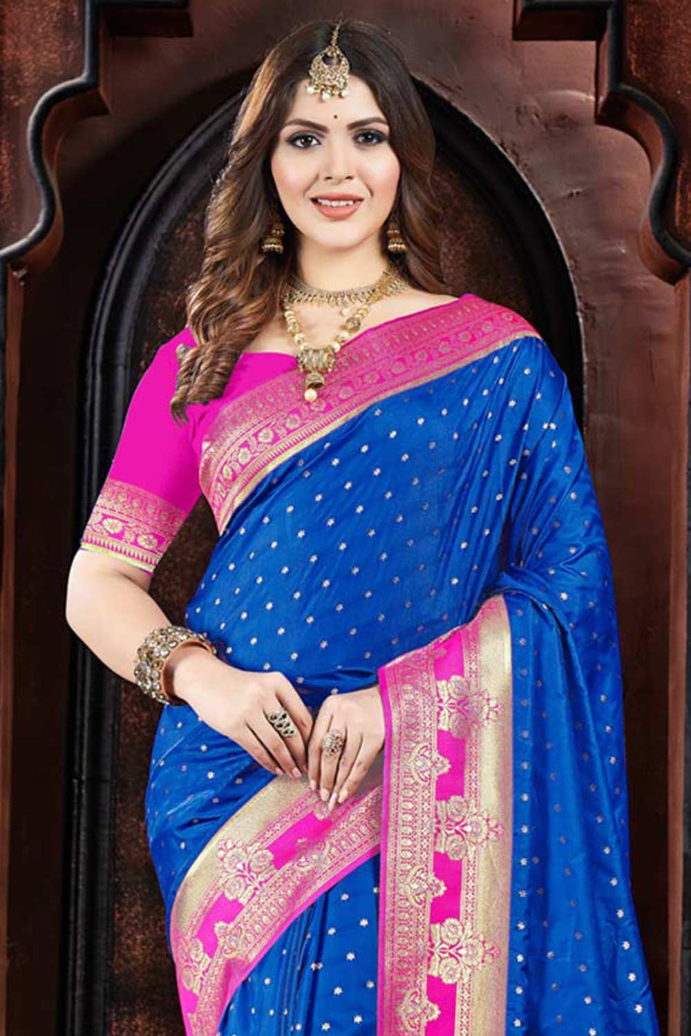 Blue Silk Woven Saree