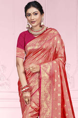 Pink Silk Weaving Designer Saree