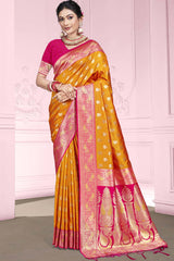 Yellow Silk Weaving Designer Saree