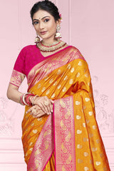 Yellow Silk Weaving Designer Saree