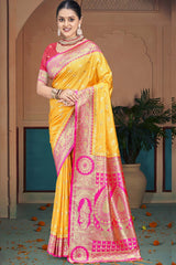 Yellow Silk Weaving Designer Saree