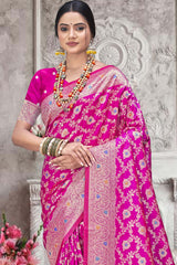 Pink Silk Weaving Designer Saree