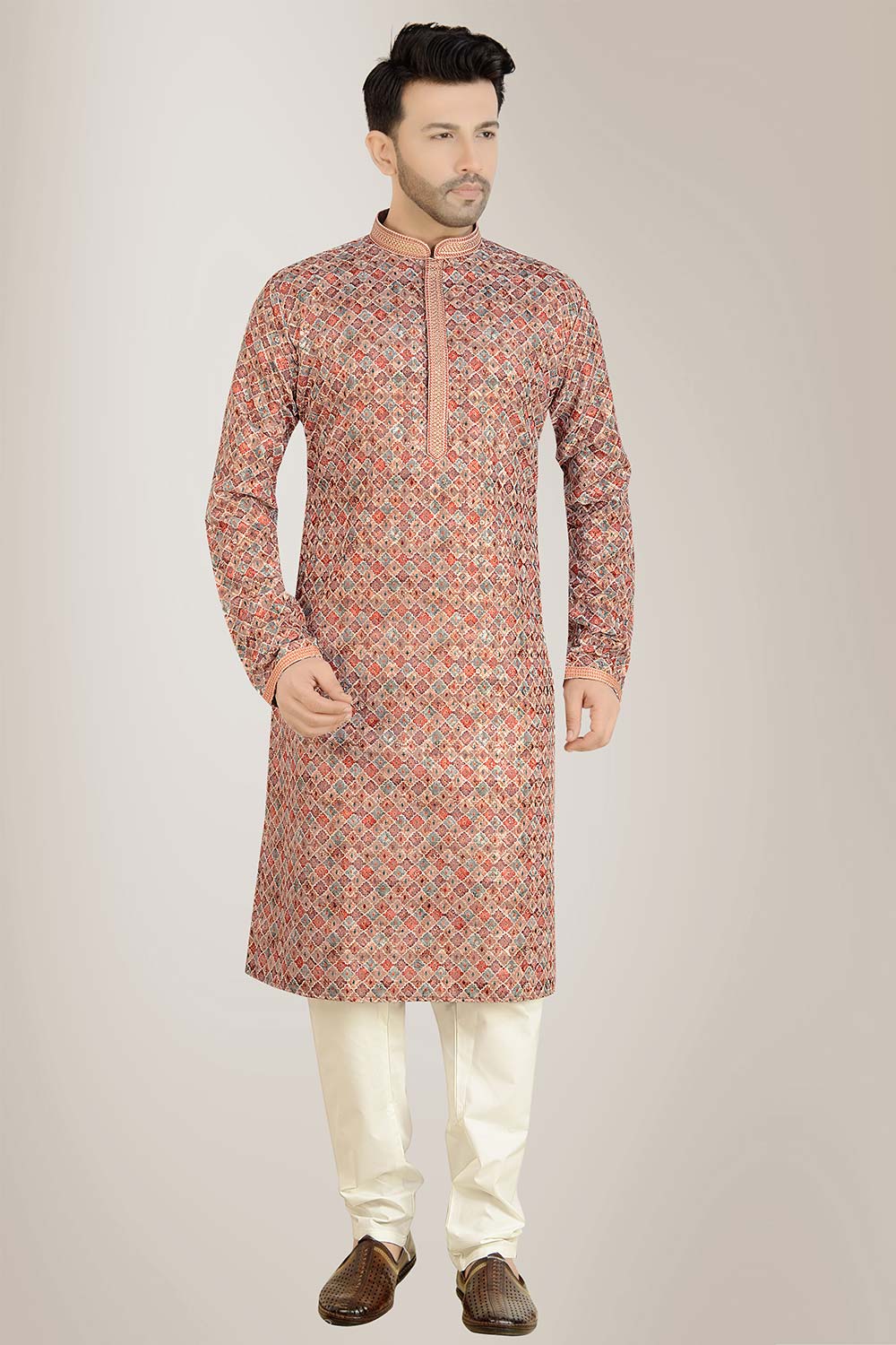 Multi Color Rayon Cotton Kurta Pajama