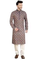 Blue Rayon Cotton Kurta Pajama